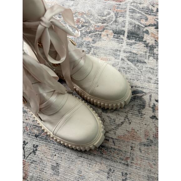 Vivianly Lace-Up Chunky Platform Boots Women’s 9.5 — Rave Cyber Y2K Space - Picture 4 of 7